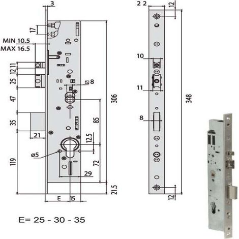 Electrocerrojo de montaje en puerta All 19225-30-0 Cisa