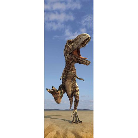 Papier peint panoramique dinosaure chambre enfant | Tapisserie panoramique 3D animaux vert & marron | Papier peint panoramique chambre garçon - 280 x 100 cm (1 pièce) (1/2)