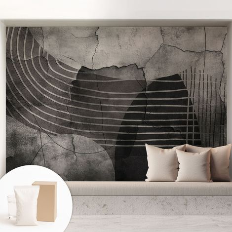 Papier peint intissé décoratif pour salon chambre et cuisine Facile à poser avec colle Lignes abstraites 208x146 cm (1/5)