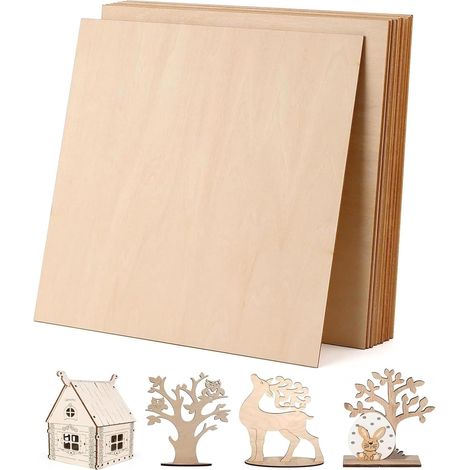 30 Stück Sperrholzplatte 400 x 400 x 3 mm Lindenholz Eindicken Bastelholz Sperrholz Holzplatte für Laserprojekte DIY Handwerk Modell Malerei Gravierte Gemälde (1/5)