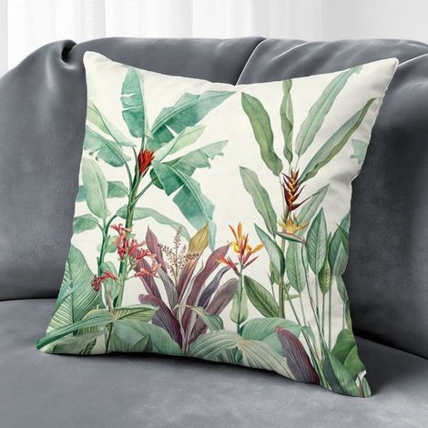 Housse de coussin  fleurs colorées, décoration jardin terrasse,40×40cm (1/5)