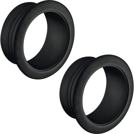2x Rosace ronde épaisseur 19mm Ø32mm pour serrures espagnolettes ou en applique en plastique Verrou Sécurité Meuble Caravane Poussoir, noir (1/2)