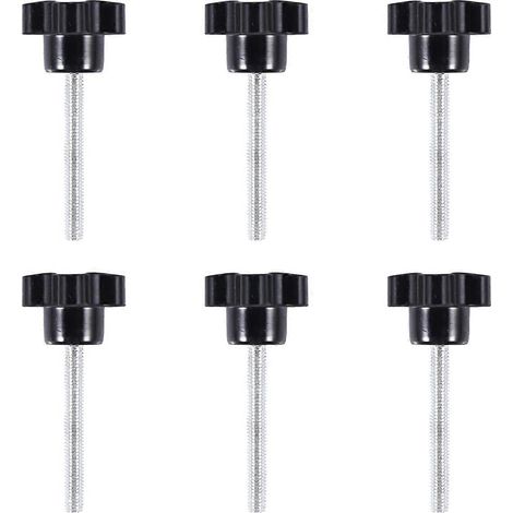 Lot de 6 vis à filetage mâle M6 x 50 mm à tête en plastique en forme d'étoile avec poignée de verrouillage (1/5)