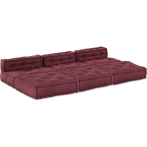 Canapé modulaire 4 pièces en tissu marron, intérieur extérieur, 210 x 140 x 56 cm - PANGIVO (1/5)