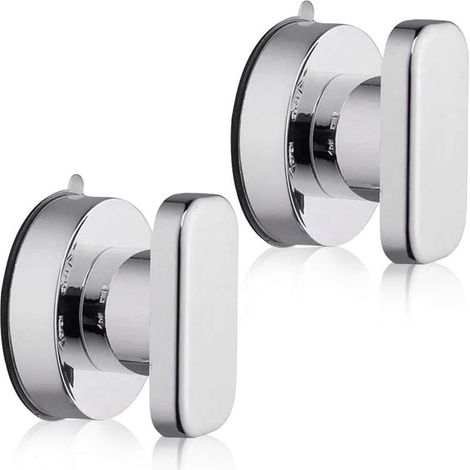 Poignée de Porte à Ventouse 2PCS Ventouse Poignées Tiroir Armoire Réfrigérateur Porte Verre Portable Mobilité Poignée Poignées avec Forte Ventouse pour Salle De Bains(argent) (1/5)