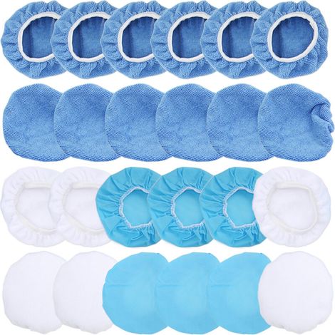 24 Pack Polierhaube 6 Zoll/150 mm Mikrofaser-Vlies-Baumwoll-Polierpads für Autos, Motorräder, Boote (1/5)