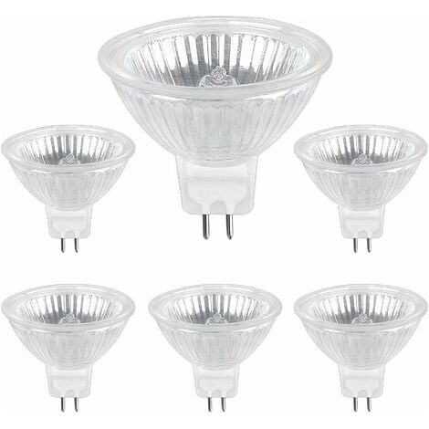 800Lm Warmweiß 2700K Dimmbare Halogenlampe Gu5.3 50W 12V Halogenstrahler Mr16 6er-Pack