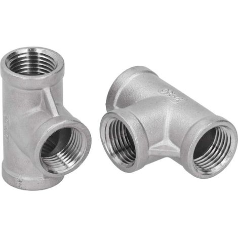 2 pièces raccords de tuyauterie en T en Acier Inoxydable NPT 1/2"-150T connecteur d'adaptateur de plomberie en T de Type T raccords de tuyauterie en Fonte filetés