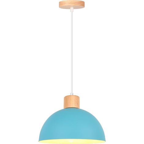 Lustre En Métal Vintage Suspension Luminaire Moderne Lampe À Suspension D'Intérieur Simple E27, Bleu Pour Restaurant Cuisine (1/5)