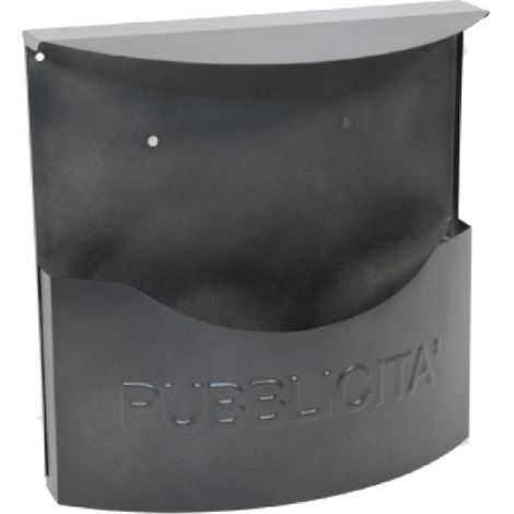 CASSETTA PUBBLICITA' ANTRACITE con tetto - 35x14X35 CM