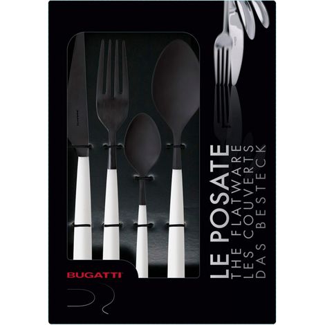 ATHENA Black Diamond, Besteckset 24-teilig, Fensterbox, Casa - Colore: Bianco (1/2)