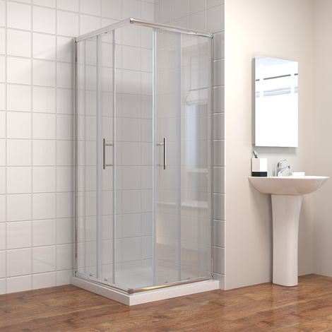ELEGANT Shower Door and Screen 900 x 900mm Sliding Shower Enclosure - 6mm Safety Tempered Glass (1/5)
