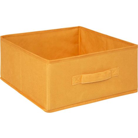 Caja estantería de terciopelo amarillo 31x15cm PLEGABLE con asa (1/4)