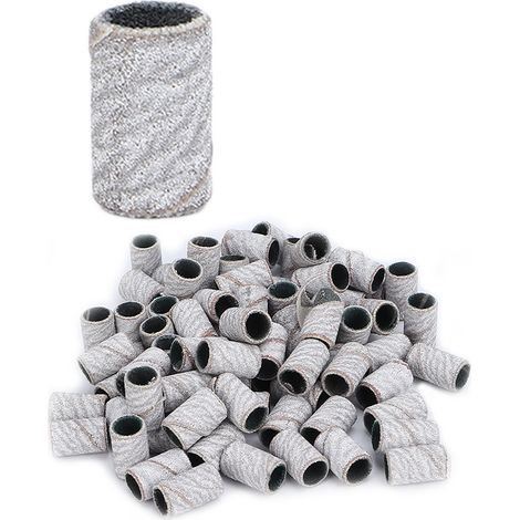 100 bandes de ponçage pour nail art, anneaux de ponçage professionnels, outils de salon de manucure, blanc 180 (1/5)