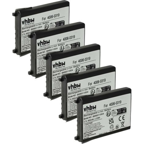 vhbw 5x Batterie remplacement pour PSC 633808510046 pour scanner de code-barre POS (900mAh, 3,7V, Li-ion)
