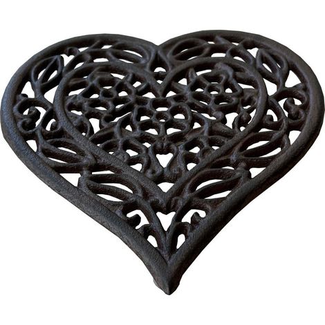 Cast Iron Heart Shaped Trivet (1/5)