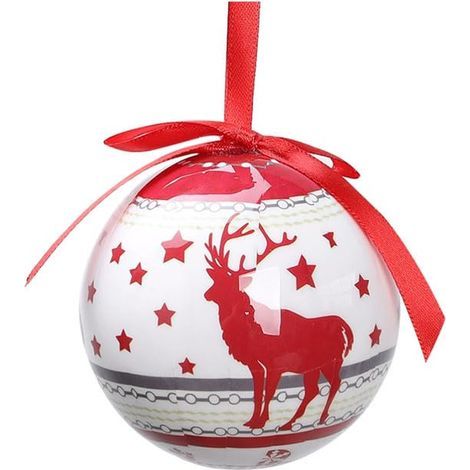 Weihnachtsdekoration, Weihnachtsbaumschmuck, kreative Weihnachtskugeln, 7,2 cm, weiß. (1/5)