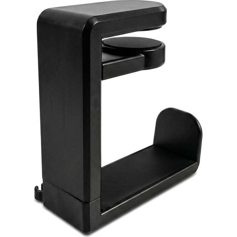 Support de Casque, Porte Casque Gamer Fabriqué Supports pour Casques sous Le Bureau avec Clip de Câble, Support Rotatif pour Casque d'Ecoute avec Rotatif Réglable à 360° (1/5)