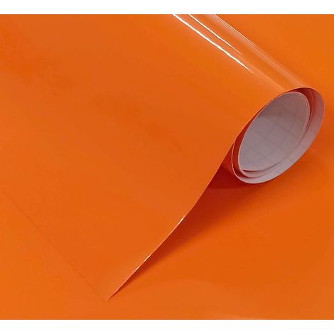 Autocollant en vinyle orange brillant, 60 x 300 cm, pour meubles, cuisine, murs, fenêtres, artisanat, papier adhesif décoratif (1/5)