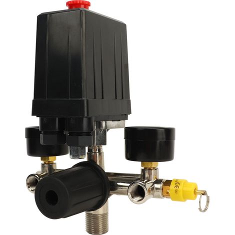 Pressostat pour compresseur d'air 0 à 180 PSI, régulateur de pression précis avec manomètre (1/5)