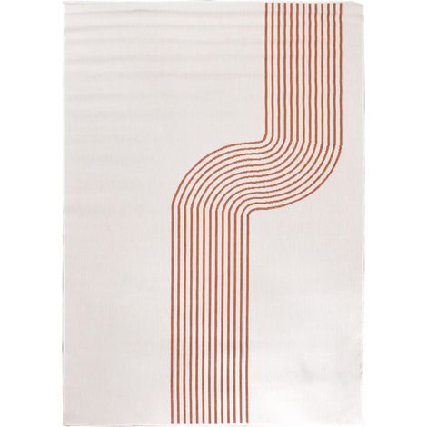 Tapis extérieur, kilim reversible LYN2 BM REVERSIBLE 240x340 terracotta et crème