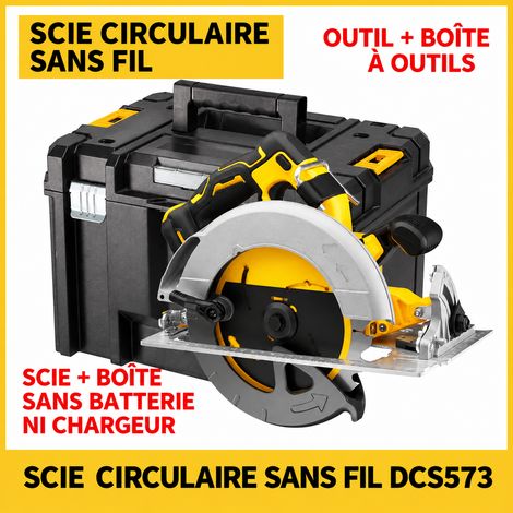 Scie circulaire sans fil DCS573NT machine nue coffret de transport lame 184 mm 20V 5 kg – Livraison gratuite
