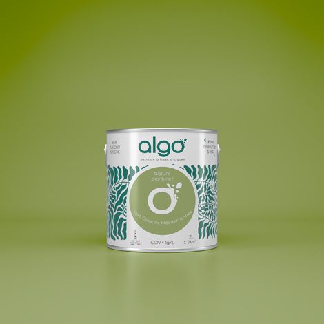 Peinture écologique Algo - Vert olive de Méditerrannée - 2L / Satin (1/4)