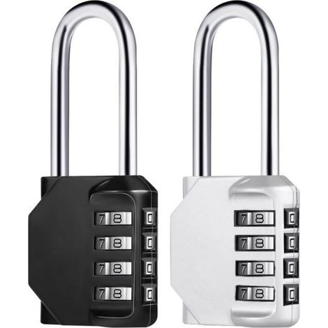 Cadenas Code 4 Chiffres - Alliage De Zinc Antirouille - Pour Casier Gym Garage - Lot De 2 (1/4)