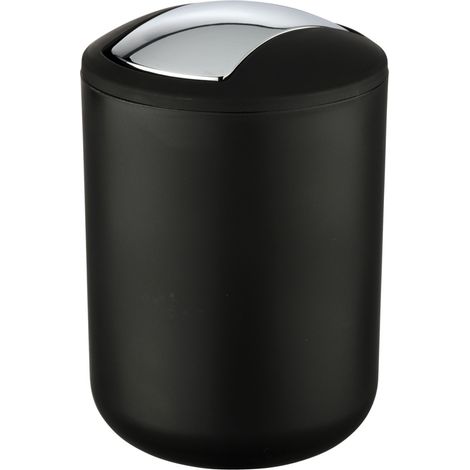 WENKO Kosmetikeimer Brasil Schwarz S, 2 Liter, Schwarz, Kunststoff (TPE) schwarz