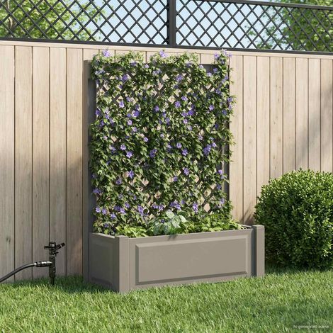 vidaXL Vaso Grande con Direzione Grigio 99,5 x 43 x 133,5 cm PP