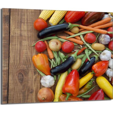 Placa protectora de vidrio para estufa 60x52 Verduras (1/5)