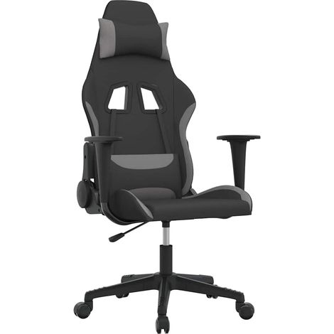 Silla gaming tela gris claro y negro vidaXL (1/5)