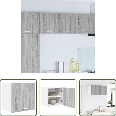 Holzwerkstoff - Hängeschrank Grau Sonoma und Weiß 40 x 31 x 40 cm Holzwerkstoff (1/5)