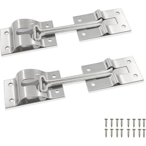 Pestillo de acero inoxidable para puerta de caravana, autocaravana, camión (paquete de 2, 10 cm, incluye tornillos) (1/5)