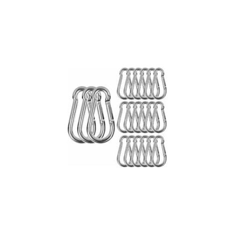 M6 Stainless Steel Carabiners 20pcs Heavy Duty Carabiners Load Capacity 120kg/260lbs 304 Stainless Steel Carabiner Hooks 60mm x φ6mm MUMU (1/4)