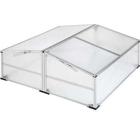 1 Mini Serre De Jardin, Cadre En Aluminium, Plaques Alvéolaires 4mm, Pour Hivernage Et Semis, Potager Extérieur