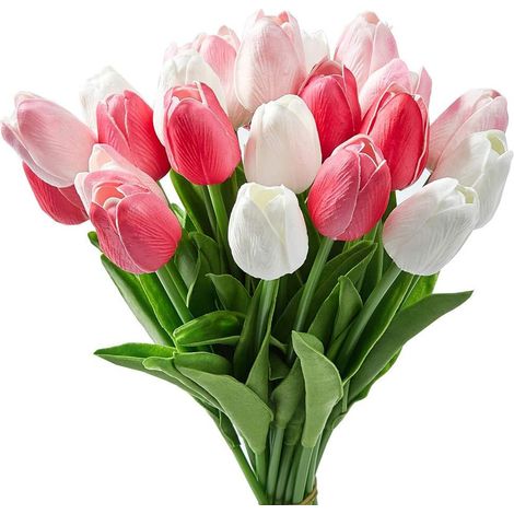 Tulipes artificielles multicolores, aspect réaliste, 24 pièces - FY-AquaForge (1/5)