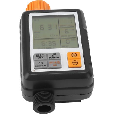 Minuteur d'arrosage programmable avec délai, arrosage manuel et automatique, système de contrôle d'irrigation pour pelouse et jardin. (1/5)