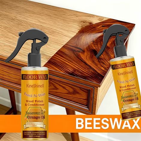 KineShineX Bienenwachs-Holzpolierspray zum Polieren von Möbeln und Fußböden, zur Kratzerreparatur und als Korrosionsschutzspray (1/5)