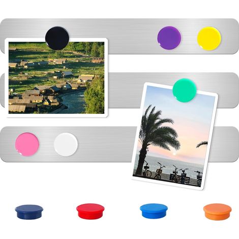 Tableau Magnétique Mural et Frigo - 3 Pièces Tableau Memo, Tableau d'Affichage Magnétique - Plaque Aimantée Bandes Magnétiques Autocollantes avec 10 Coloré Aimants, pour Frigo, Photos, Bureau (1/5)