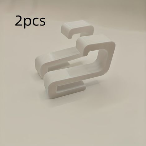 2 Crochets de salle de bain résistants pour porte en verre 8mm, fixation murale en plastique robuste sans perçage pour vêtements et serviettes, Blanc (1/5)
