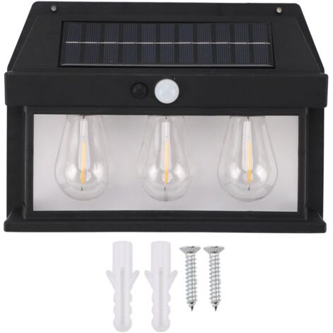 BUNTHAUS Lumière Solaire Murale IP65 Étanche Détection de Mouvement Haute Luminosité pour Extérieur -