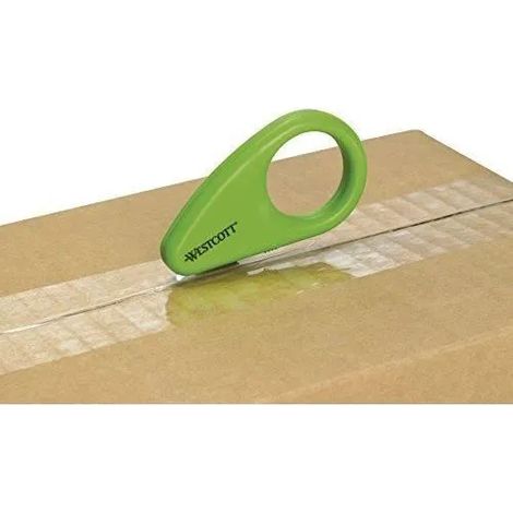 WESTCOTT E-16473 00 MINI COLTELLO PER CARTONE CON LAME DI SICUREZZA IN CERAMICA, E PROTEZIONE LAME INTEGRATA, VERDE