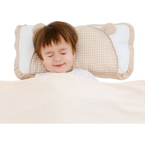 Oreiller bébé respirant, doux, élastique, absorbant la transpiration, lavable, allongé, idéal pour l'automne et l'hiver. (1/5)
