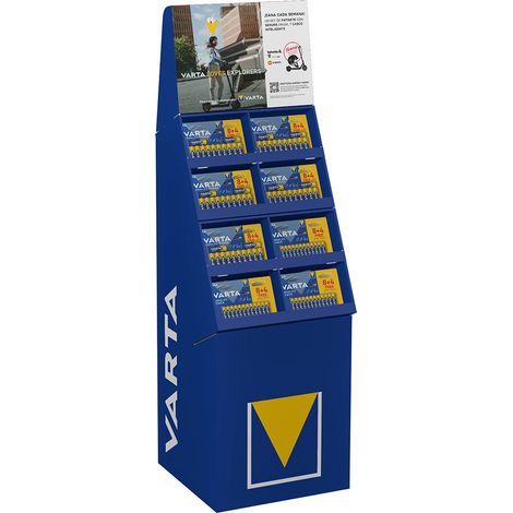Werbeaufsteller Longlife Power 8 4, 89 Packungen (50 Packungen Aa 39 Packungen Aaa) Varta