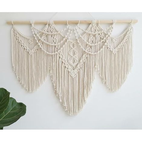 Grand Tenture Macramé Bohème Chic, Coton Tissé Mural, Déco Chambre Salon Rideau Artisanal Style Boho (1/5)