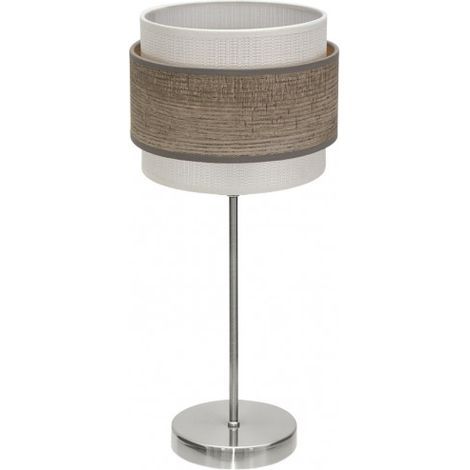 Lampada da tavolo Myriam 1xe14 Nichel/Legno Grigio 47x18x18 cm