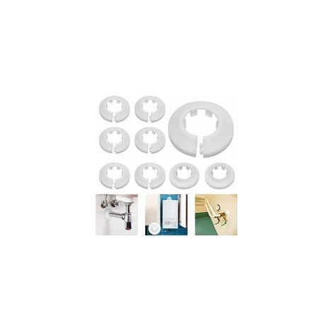 Lot de 10 rosaces cache-tuyau pour radiateur, chauffage, plomberie, couvercle de trou mural et sol – (1/5)