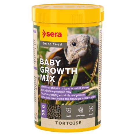 SERA TORTOISE BABY GROWTH MIX - Alimento cría tortugas terrestres jóvenes 58g (1/4)