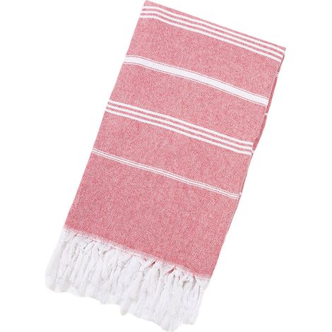 1 serviette de plage, 100 x 180 cm, en coton à chevrons, séchage rapide, légère et compacte, pour plage piscine spa hammam (1/5)